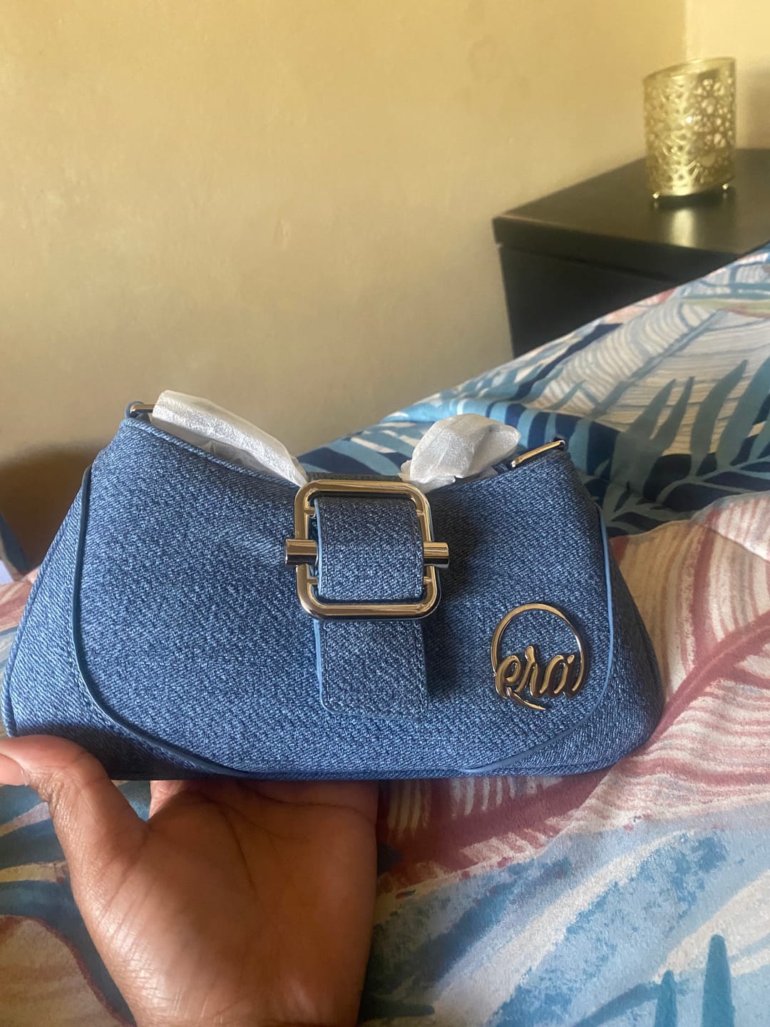 Customer photo review of Denim Lily Shoulder Bag