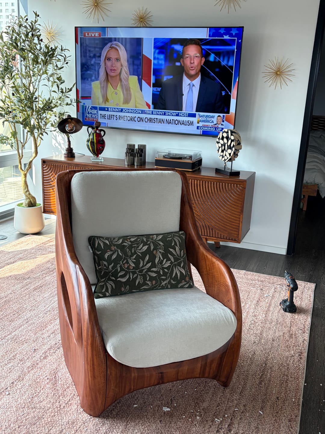 Customer photo review of Artistic Organic Lounge Seating Open Carved Frame For Living Room