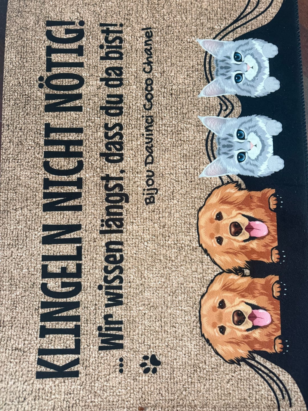 Customer photo review of Personalisierte Fußmatte - Klingeln nicht nötig