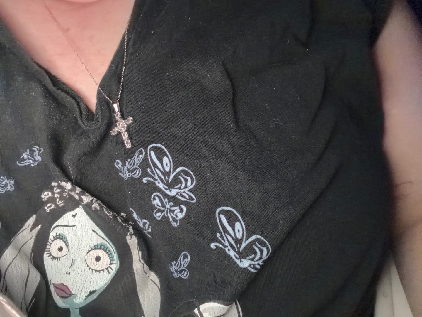 Customer photo review of Embrace - Delicate Colourful Cross Necklace Gold/Silver