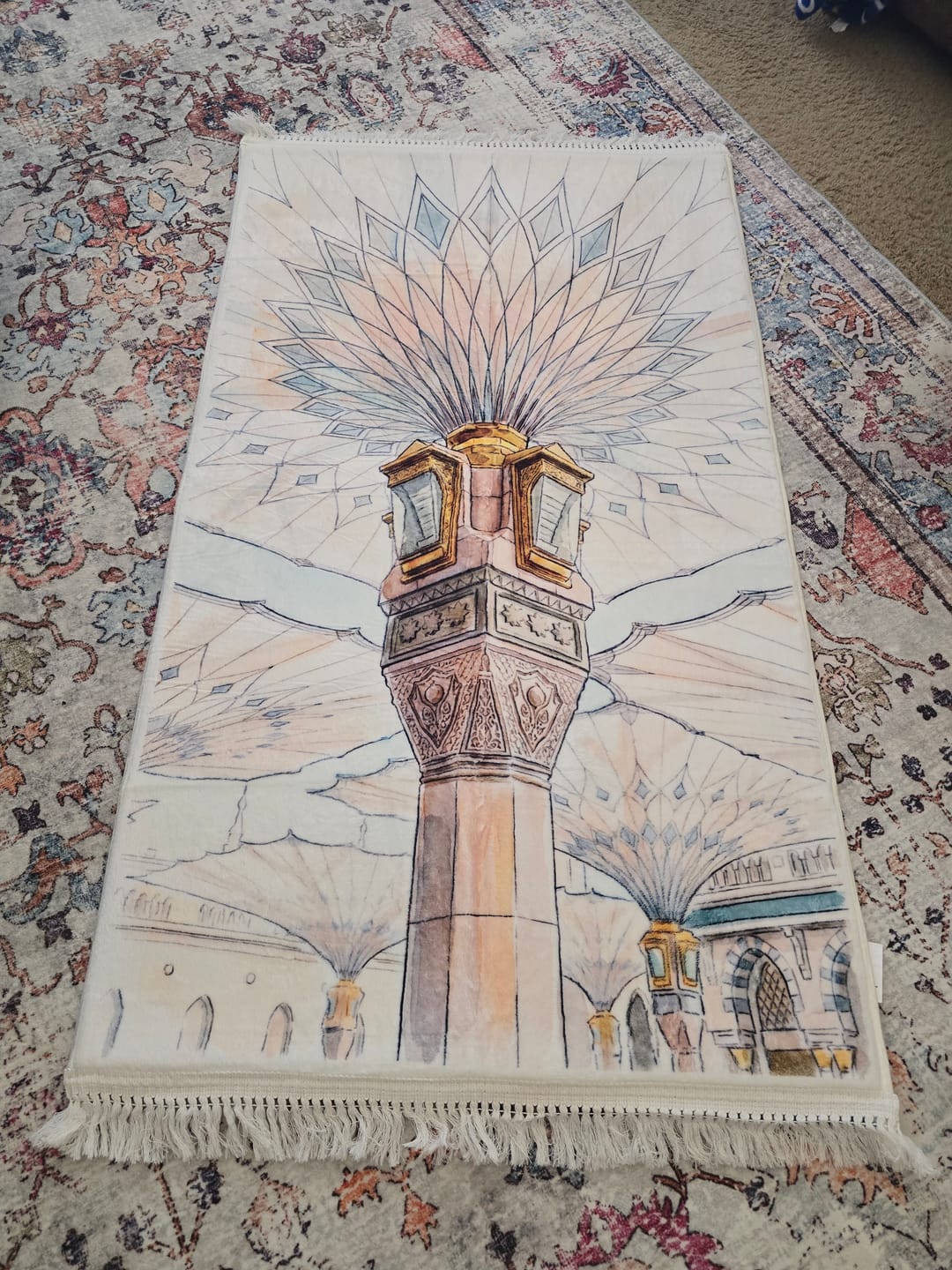 Customer photo review of Noor Canopy Padded Prayer Mat