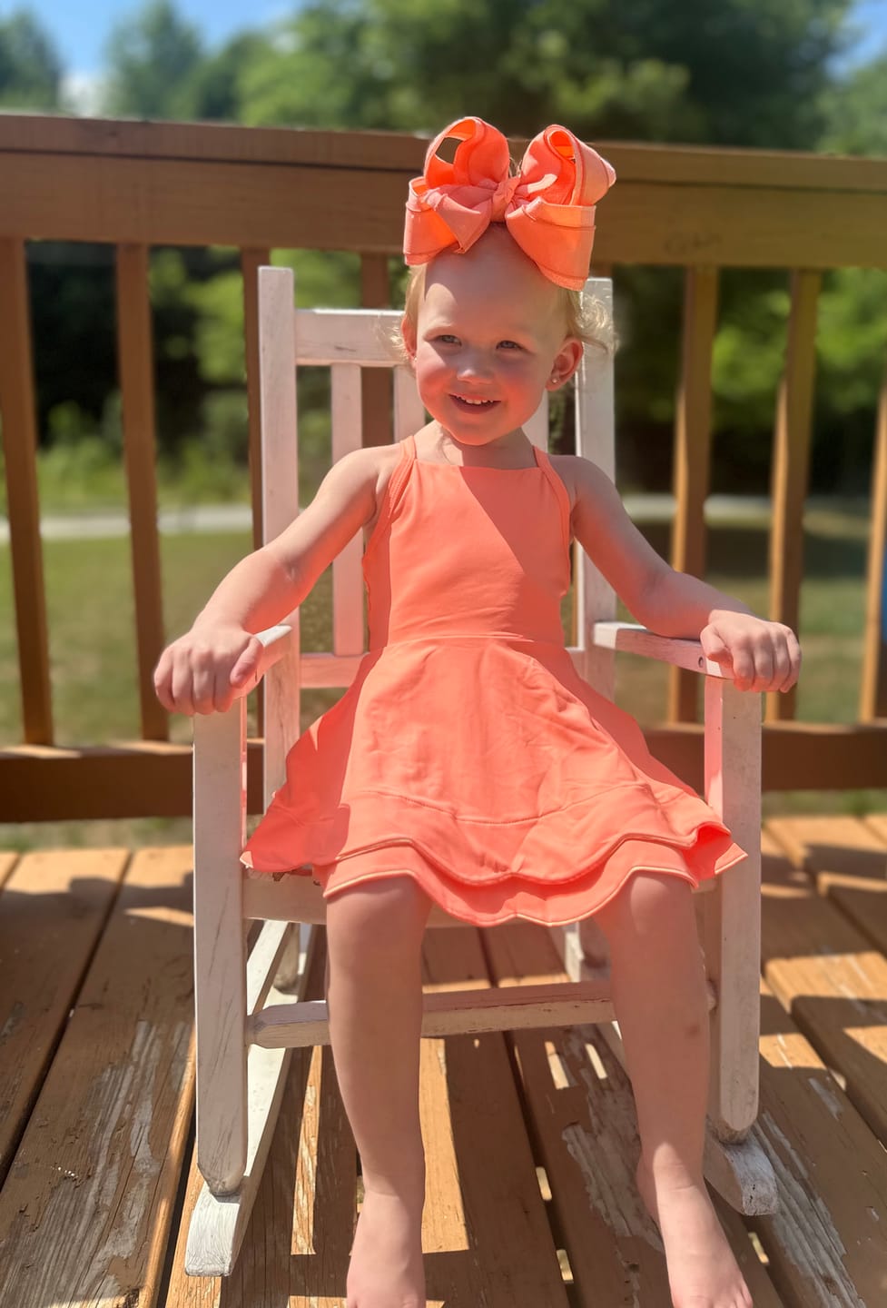 Customer photo review of Scallop Athleisure Dress - Orange Sorbet