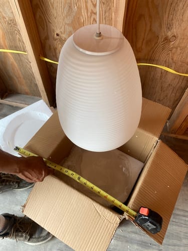 Customer photo review of 1-Light Modern White Glass Lantern Pendant Light