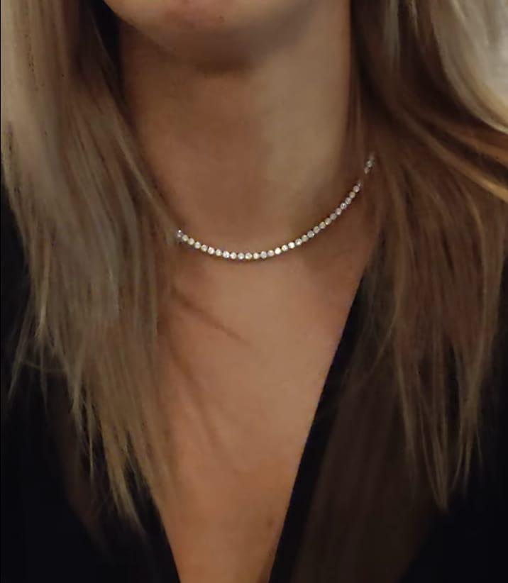 Customer photo review of Luxe Tennis Necklace
