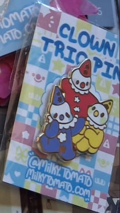 Customer photo review of Cute Clowns Enamel Pin