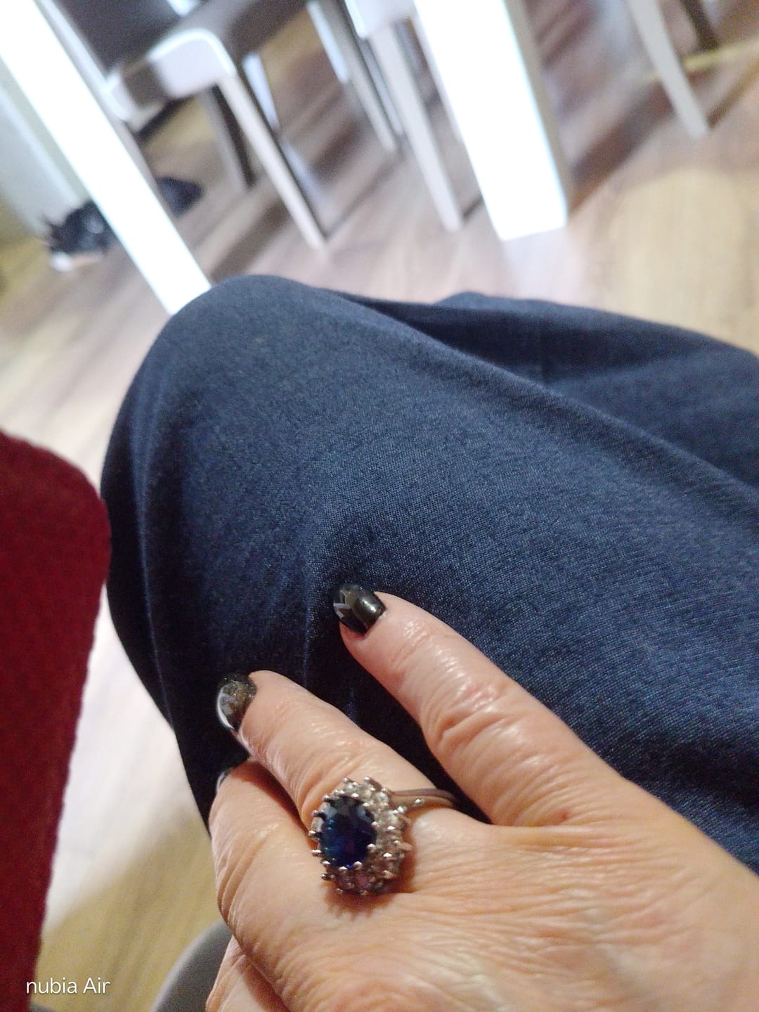 Customer photo review of Anello Zaffiro LUCE PERFETTA® Made in Italy Certificato