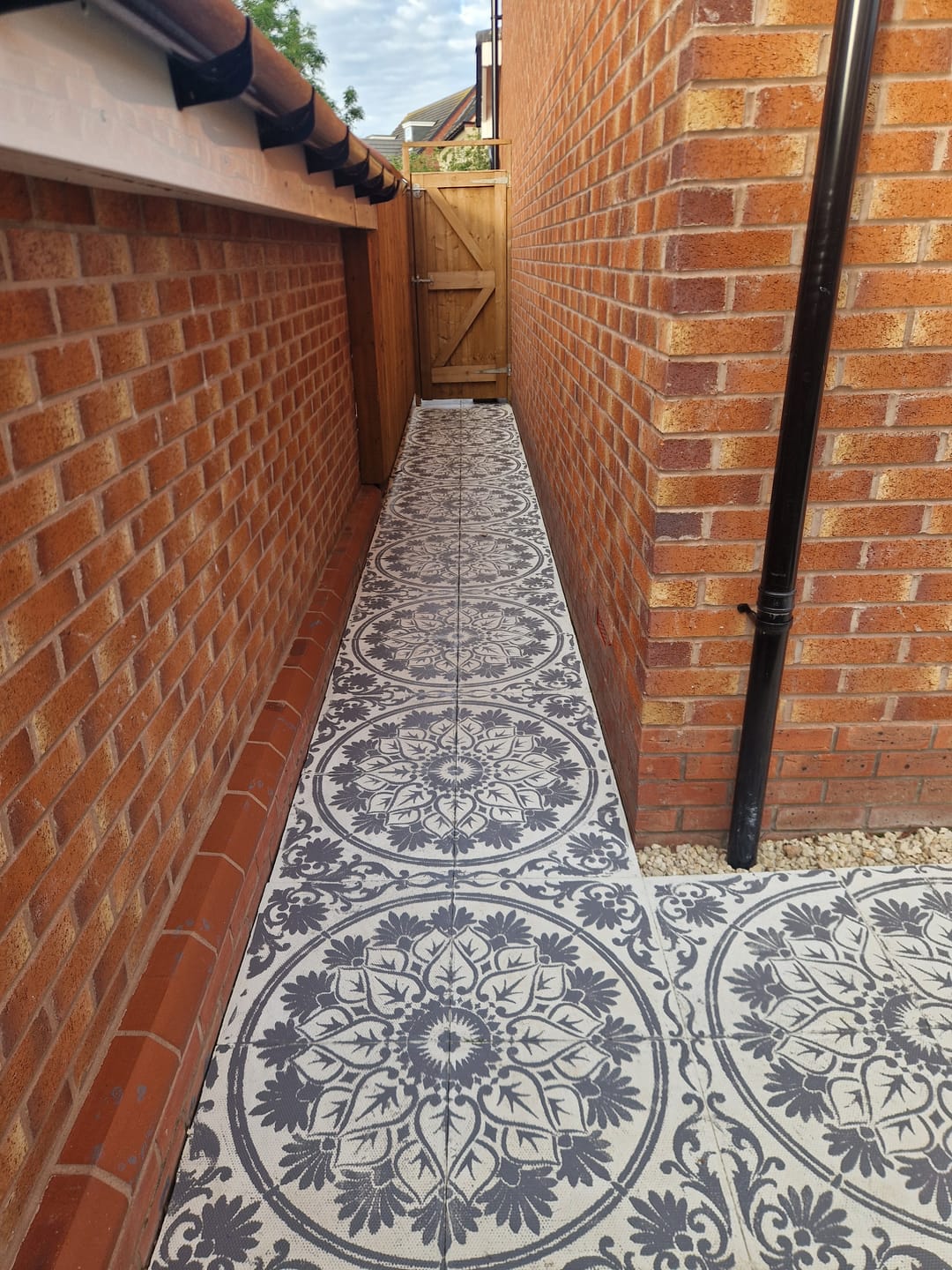 Customer photo review of Varanasi Patio Stencil - Square Slabs