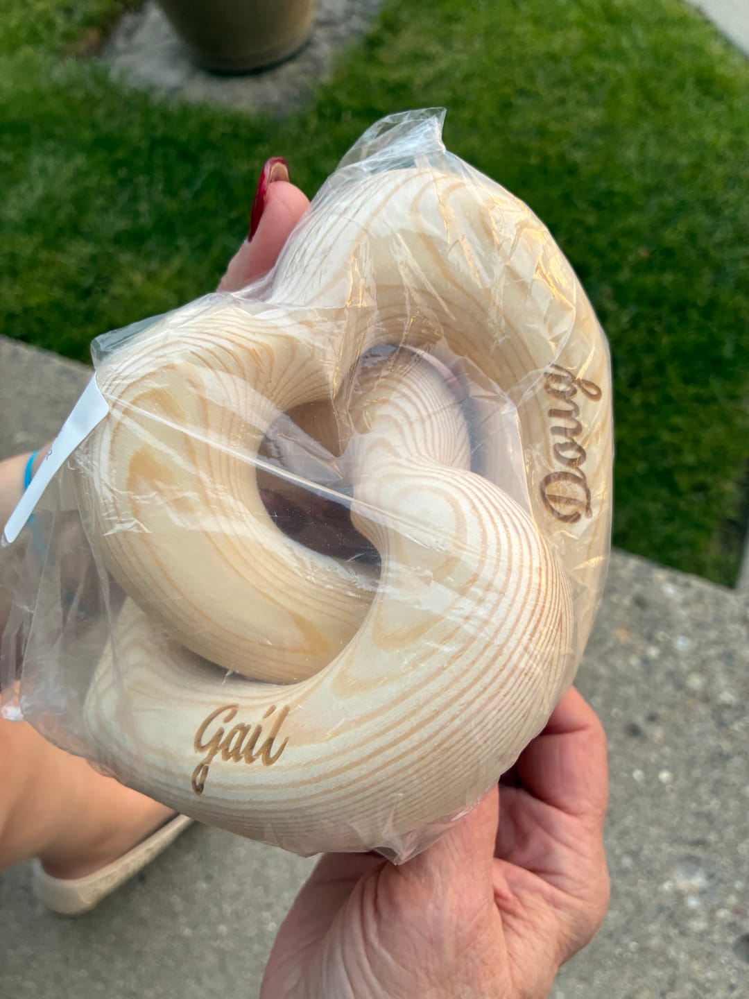 Customer photo review of Romantic Couple - Personalized Infinity Heart Sculpture