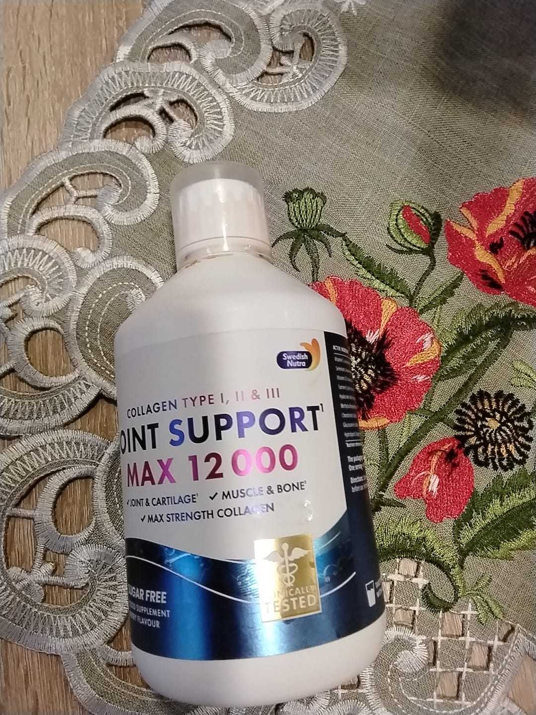 Customer photo review of Swedish Nutra – Collagen Joint Support MAX,  12 000 mg skystas jūrinis kolagenas sąnariams, 500 ml
