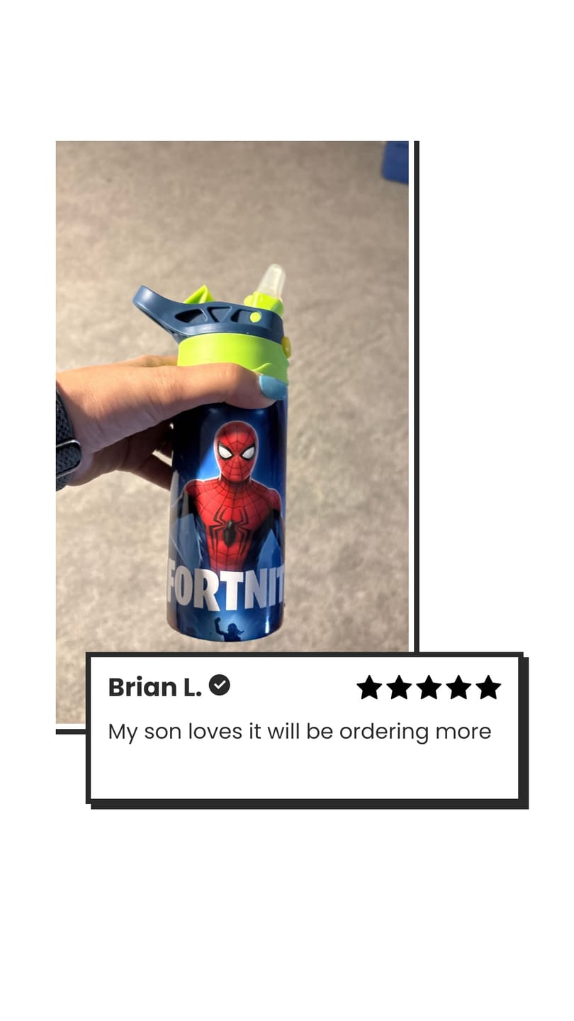 Customer photo review of Kids 12oz Fliptop Sublimation Cup