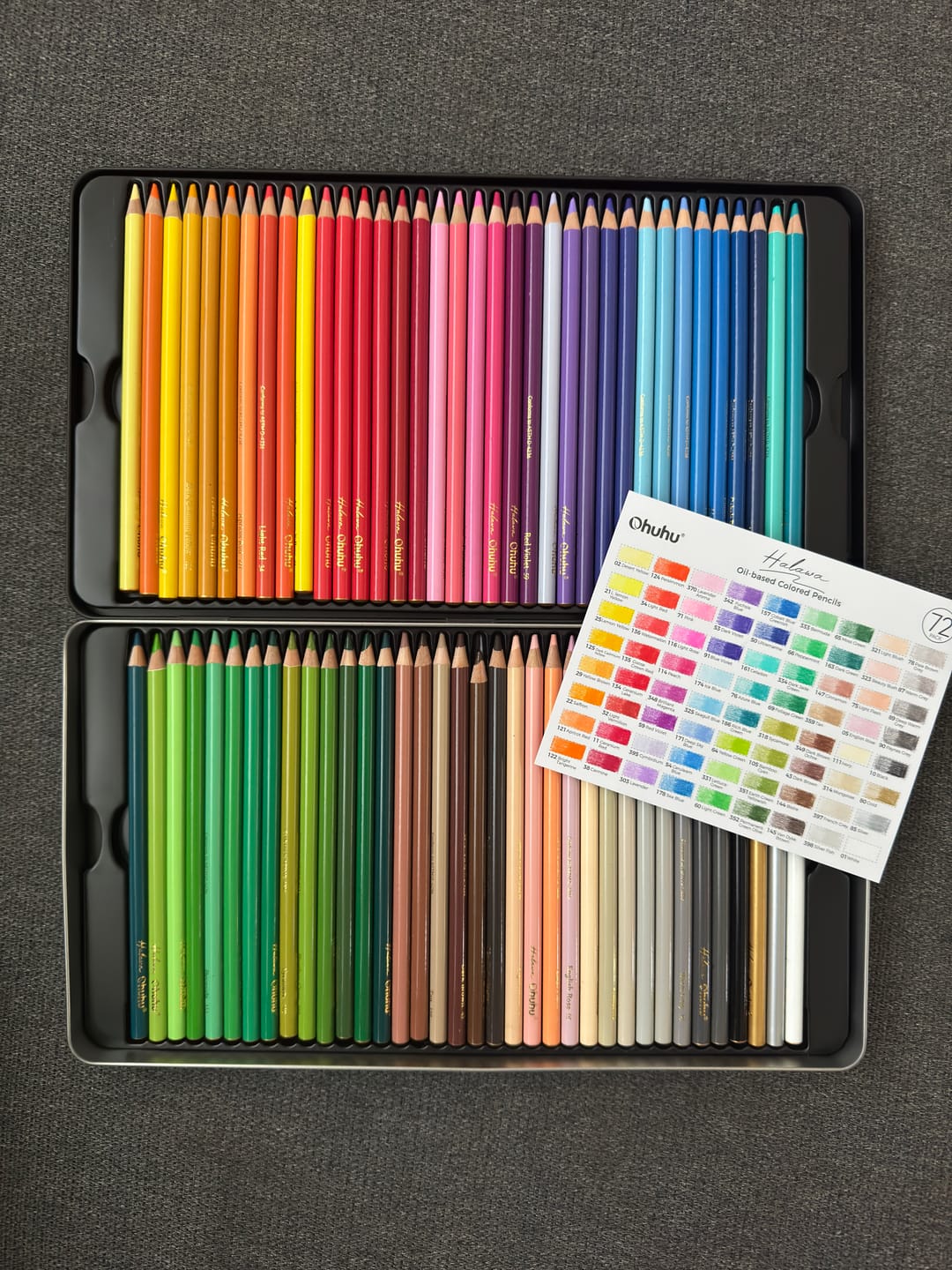 Customer photo review of Ohuhu Halawa Series 72 Colors Oil-based Colored Pencils