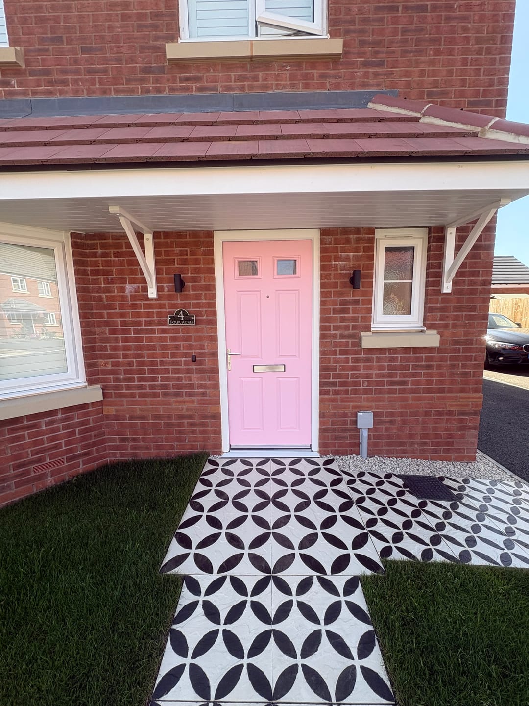 Customer photo review of Tsunagi Patio Stencil - Square Slabs