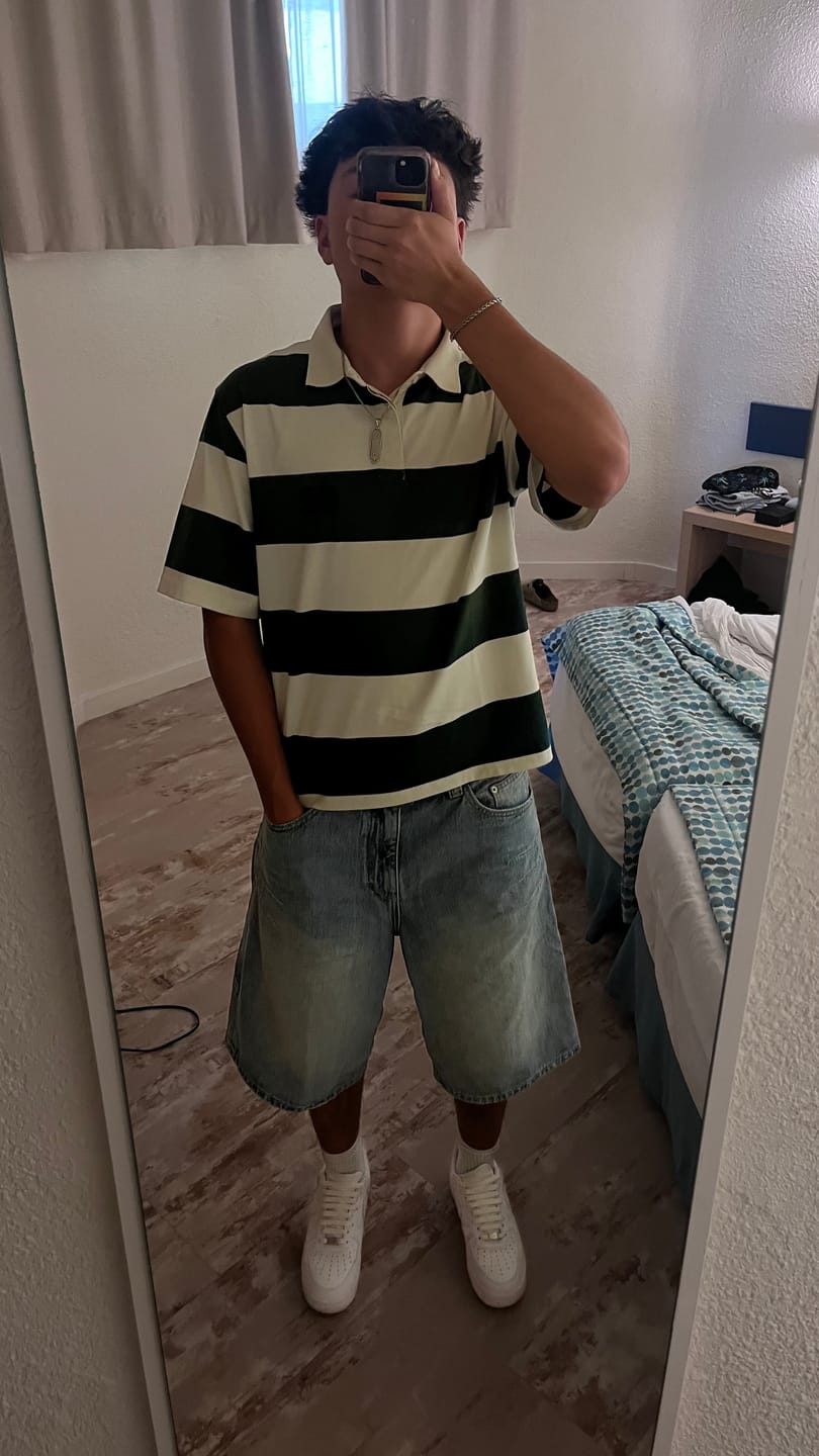 Customer photo review of Washed Jorts Blue