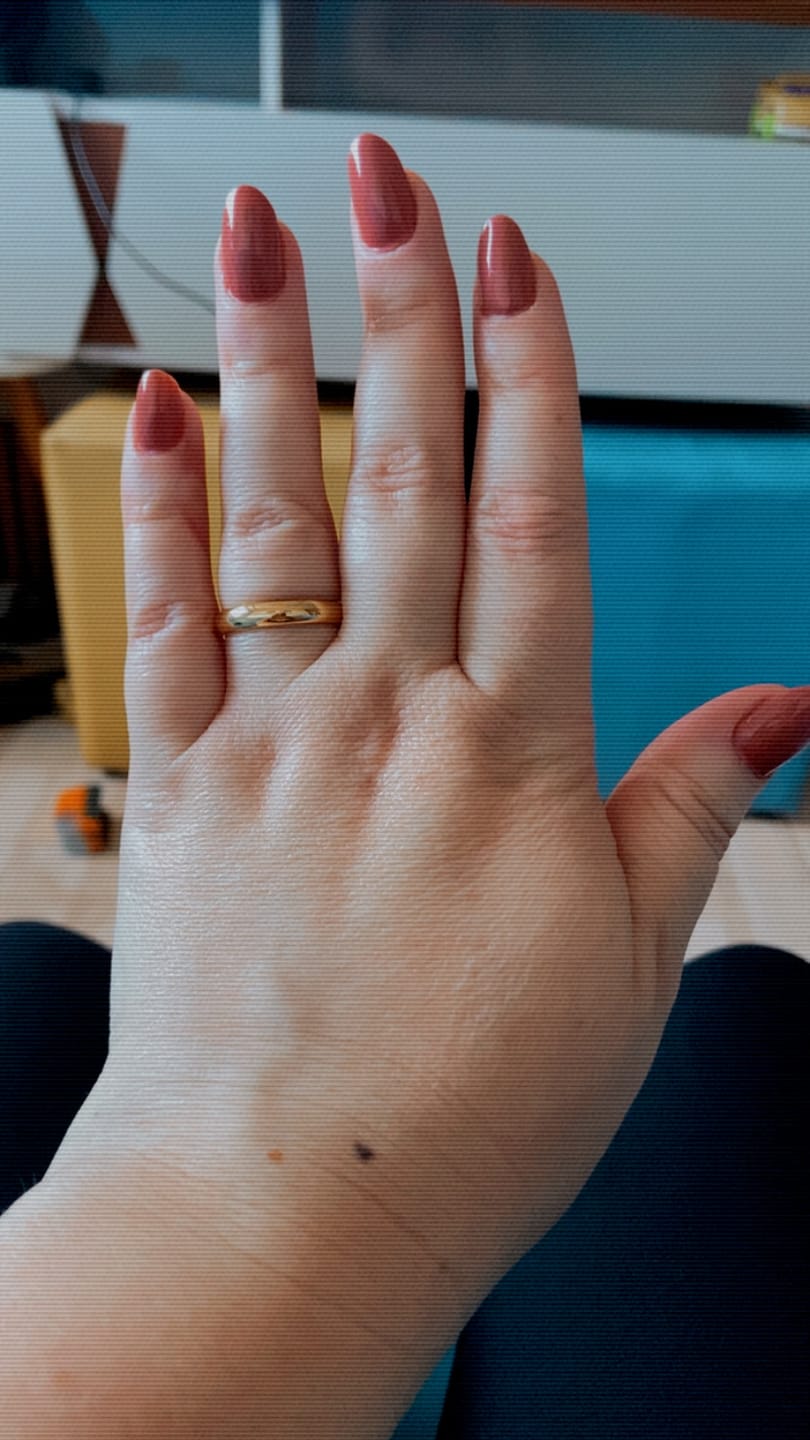 Customer photo review of Aliança Clássica Banhada em Ouro 18k