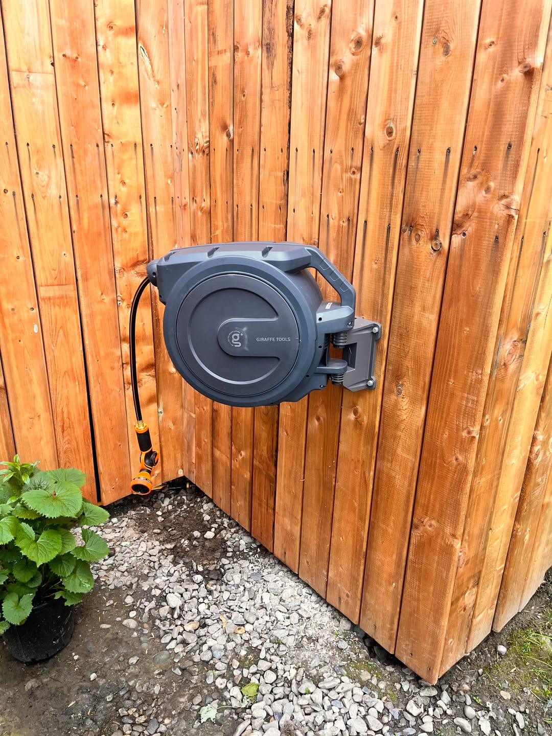 Customer photo review of Retractable Garden Hose Reel-1/2in-100ft