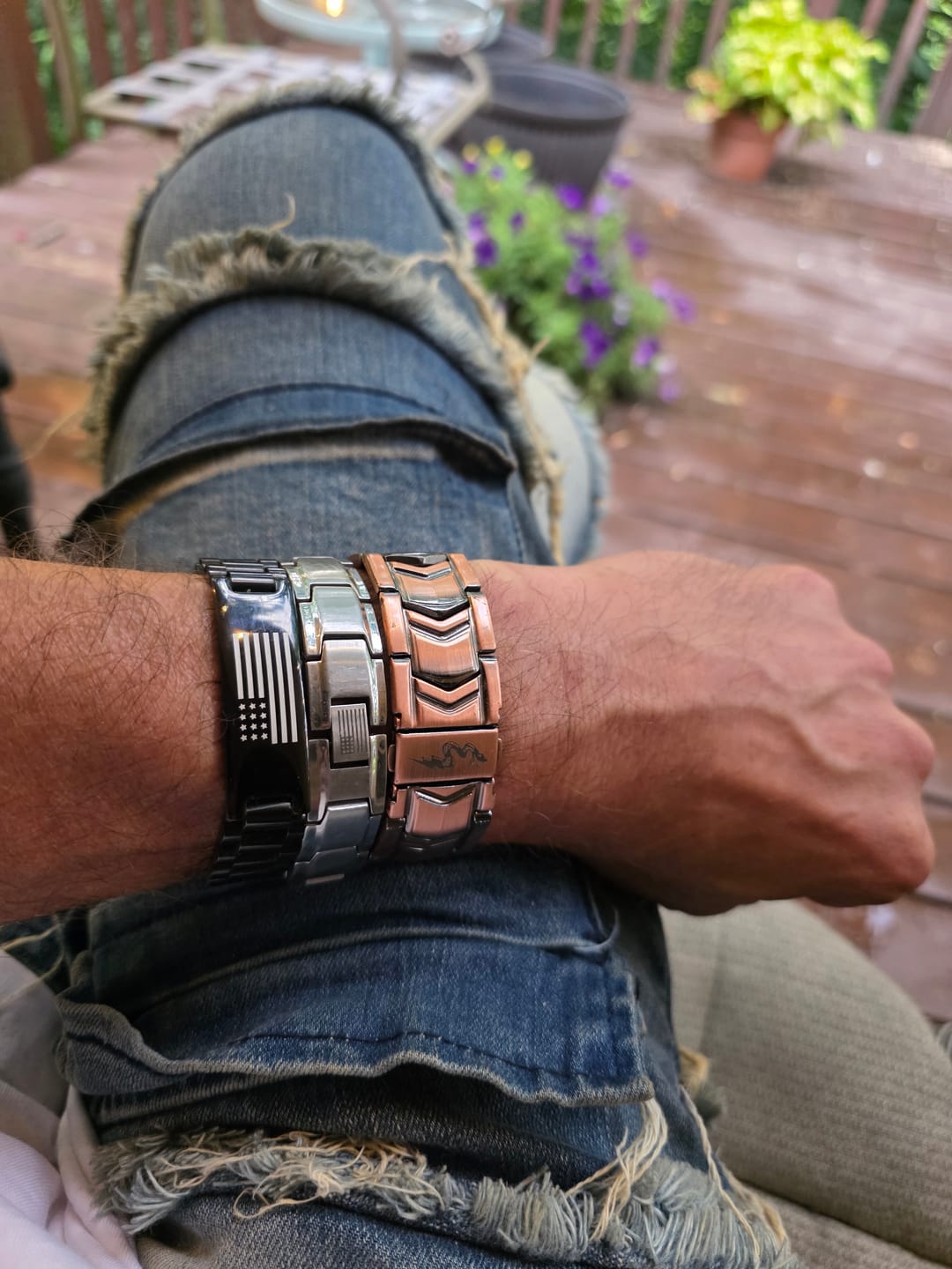 Customer photo review of Never Surrender Patriot Bracelet: Helps Pair Veterans With A Service Dog Or Shelter Dog