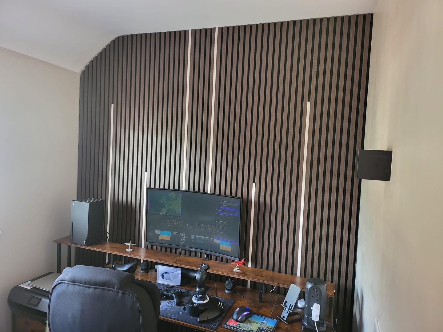Customer photo review of Premium Acoustic Slatted Wall Panel (Multiple Colours)