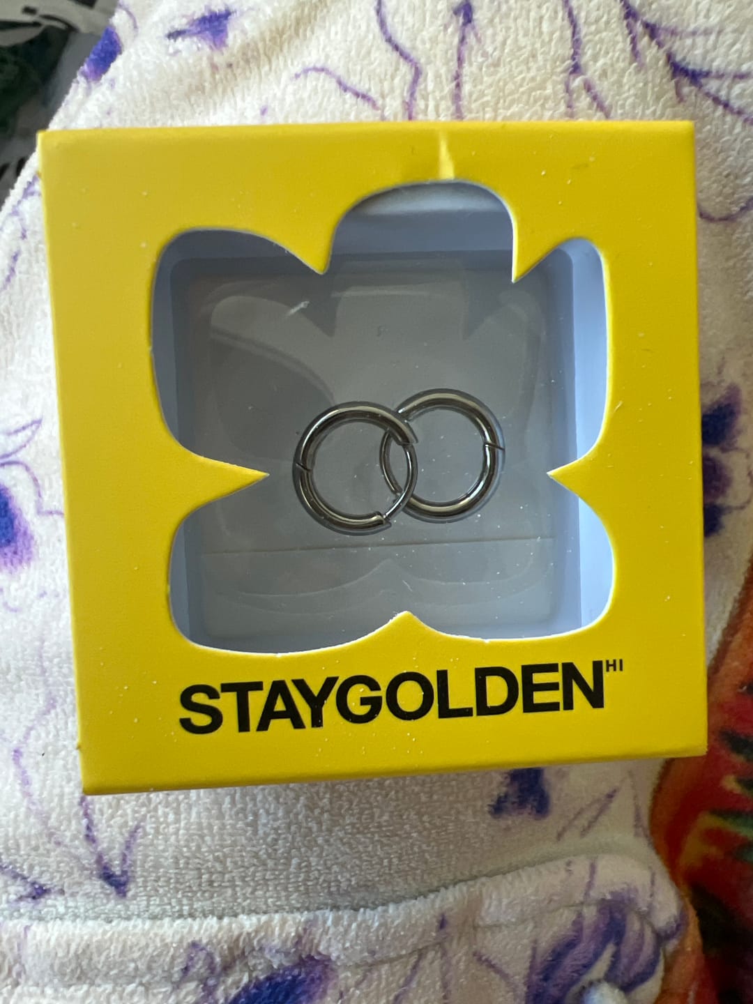 Customer photo review of My Huggies Hoop Earrings