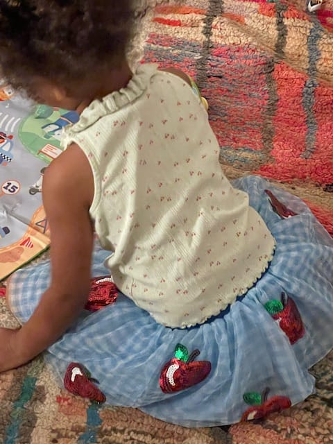 Customer photo review of Apple Sequin Tutu Skirt