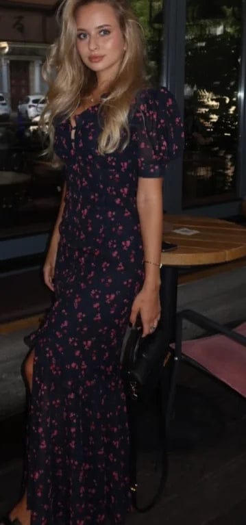 Customer photo review of Jacinta Floral Puff Sleeve Maxi Dress