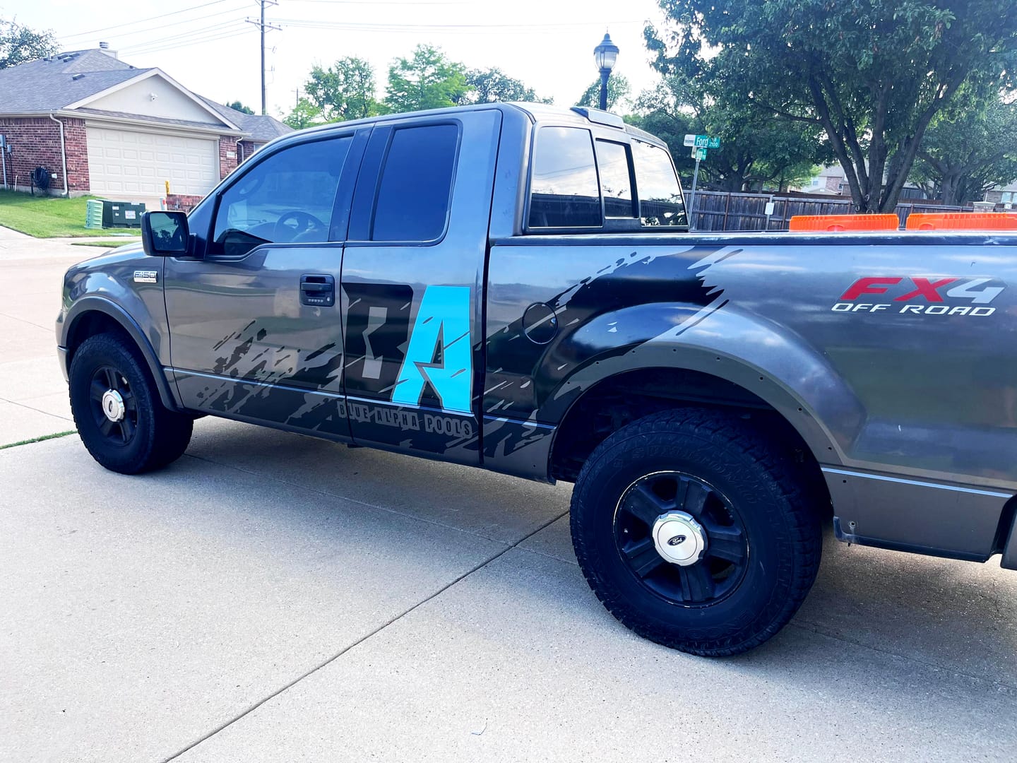 Customer photo review of Custom Off Road Graphic Truck Decal Sticker. Personalized Logo for your Vehicle. #7009