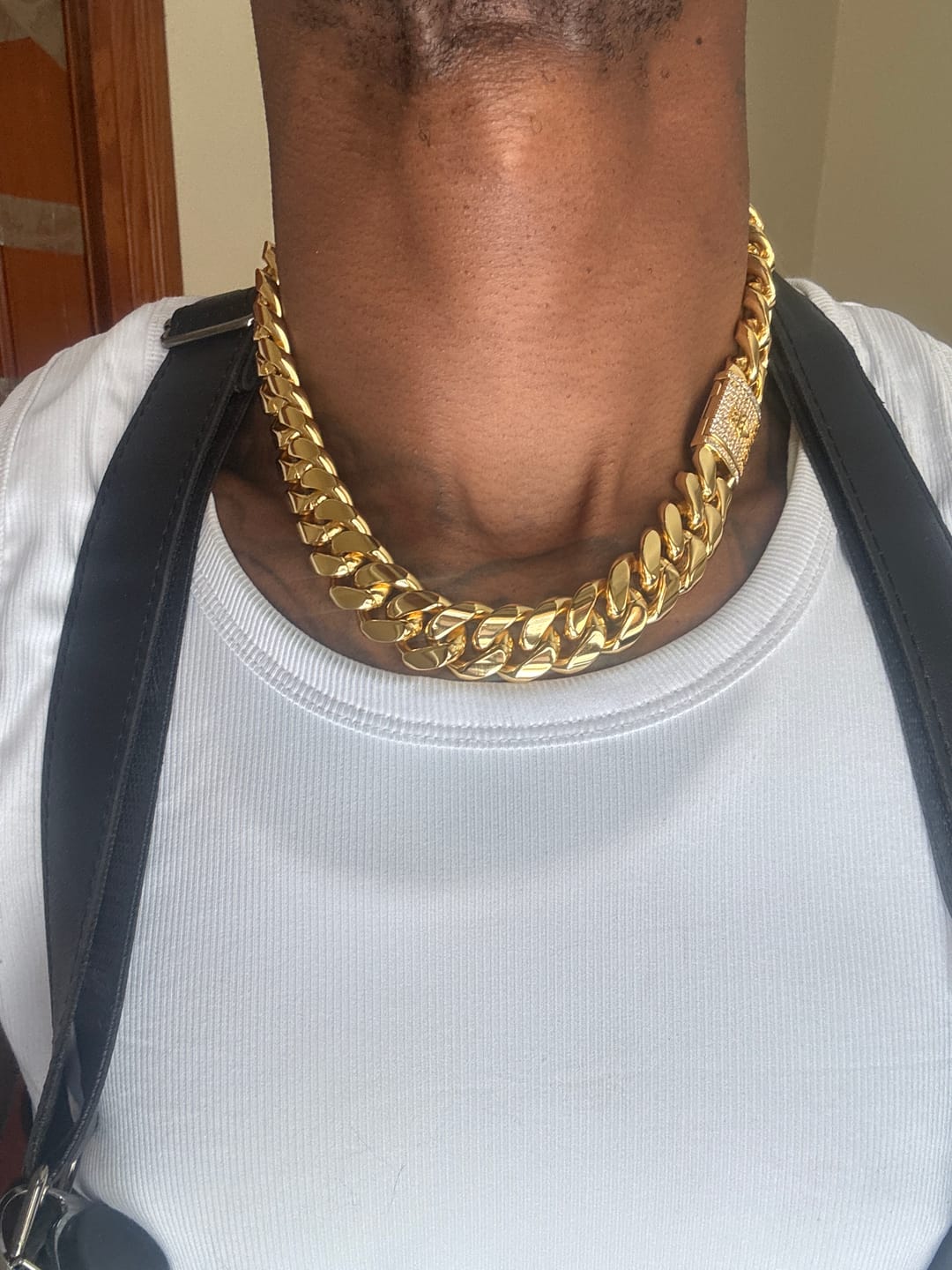 Customer photo review of 20mm Cuban Iced Clasp Chain - Gold