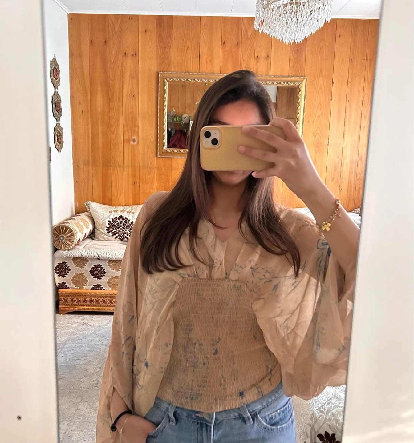 Customer photo review of Gilly Tie Dye V-Neck Blouse