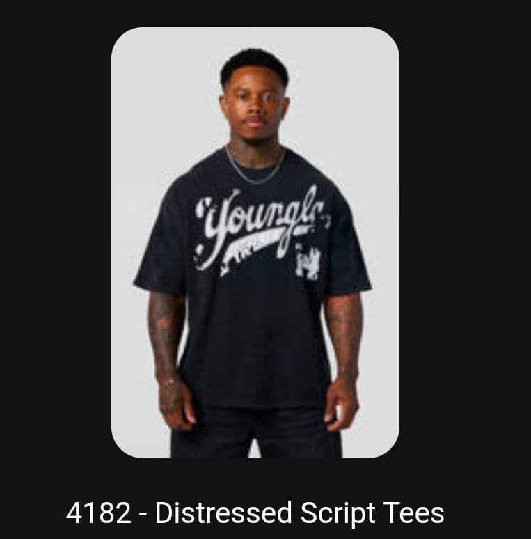 Customer photo review of 4182 - Distressed Script Tees