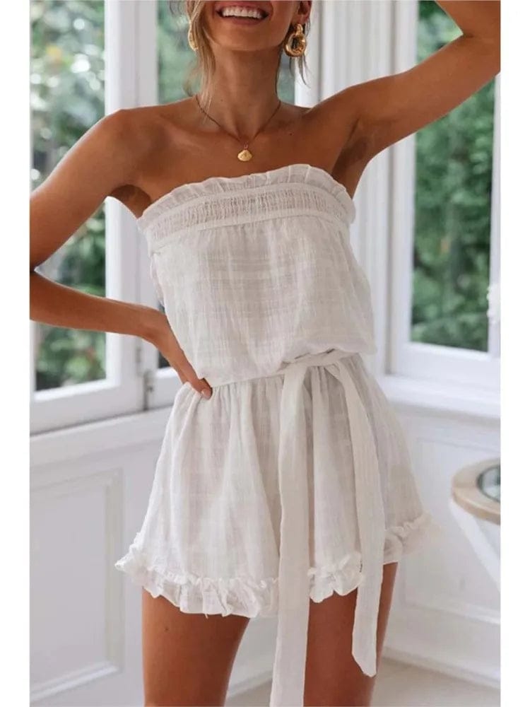 Customer photo review of Beatrice Belted Tube Top Jumpsuit
