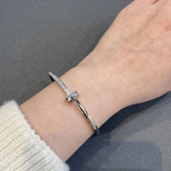 Customer photo review of T 1 Narrow Diamond Hinged Bangle