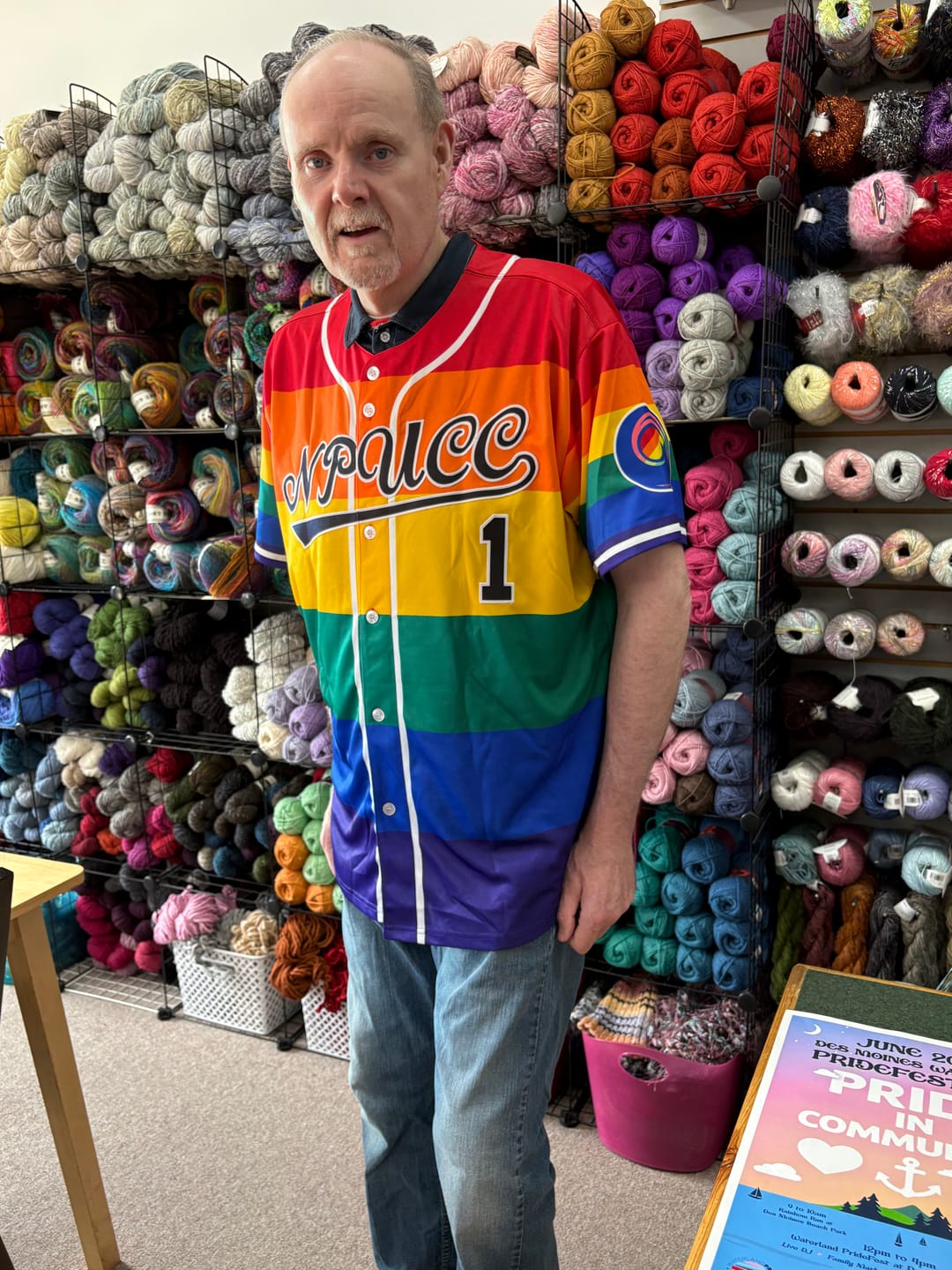 Customer photo review of Custom LGBT Rainbow For Pride Month Color Block Personalized Authentic Baseball Jersey