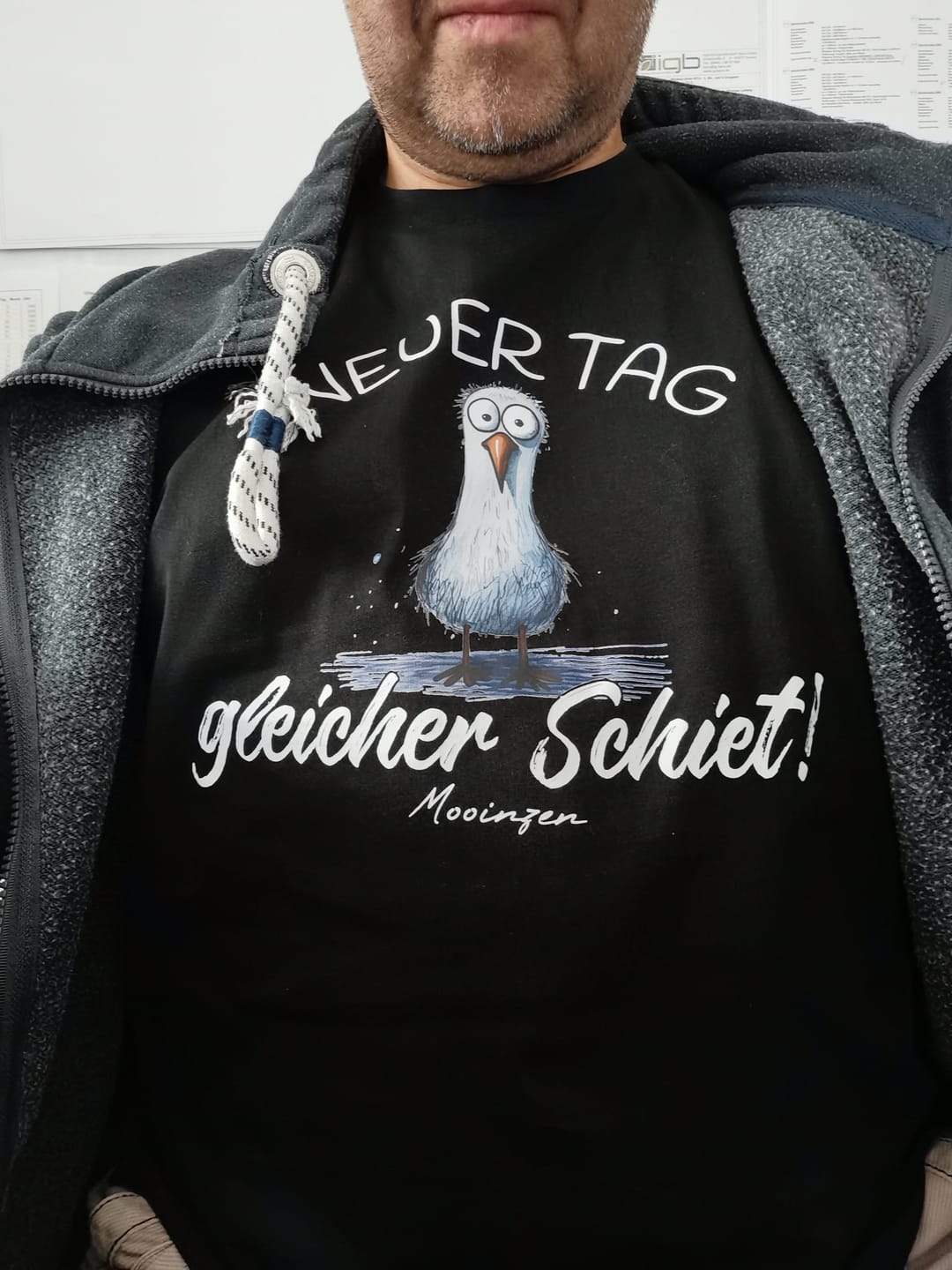Customer photo review of Neuer Tag gleicher Schiet · Herren Premium Bio T-Shirt