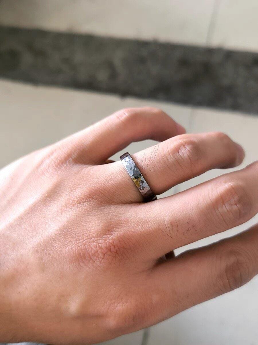 Customer photo review of Glimpse Eternity Pure Tantalum Hammered Mirror Ring