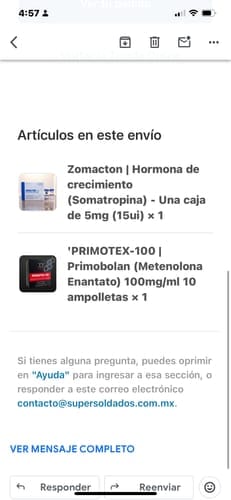 Customer photo review of ZOMACTON | Hormona de crecimiento (Somatropina) 15ui
