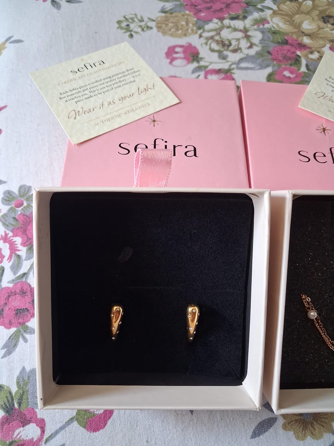 Customer photo review of Elegant Drop Earrings