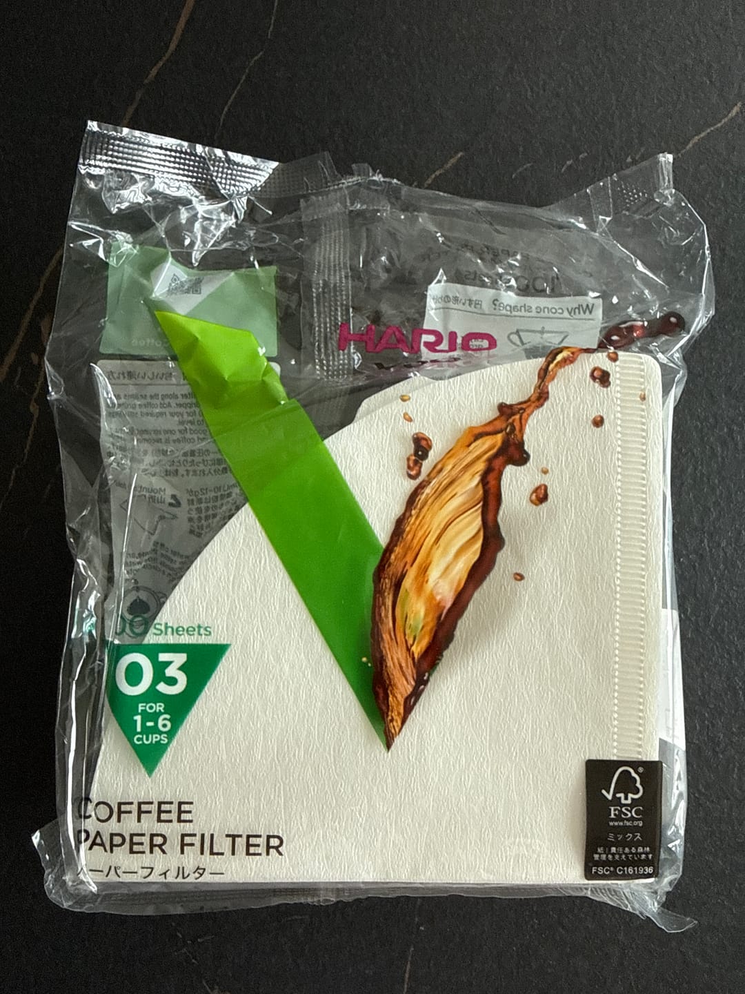 Customer photo review of Hario Papierfilter für den 03 Dripper White (Weiß)