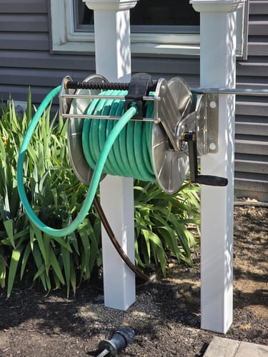 Customer photo review of Wall Mounted Hose Reel-Stainless Steel-Heavy Duty