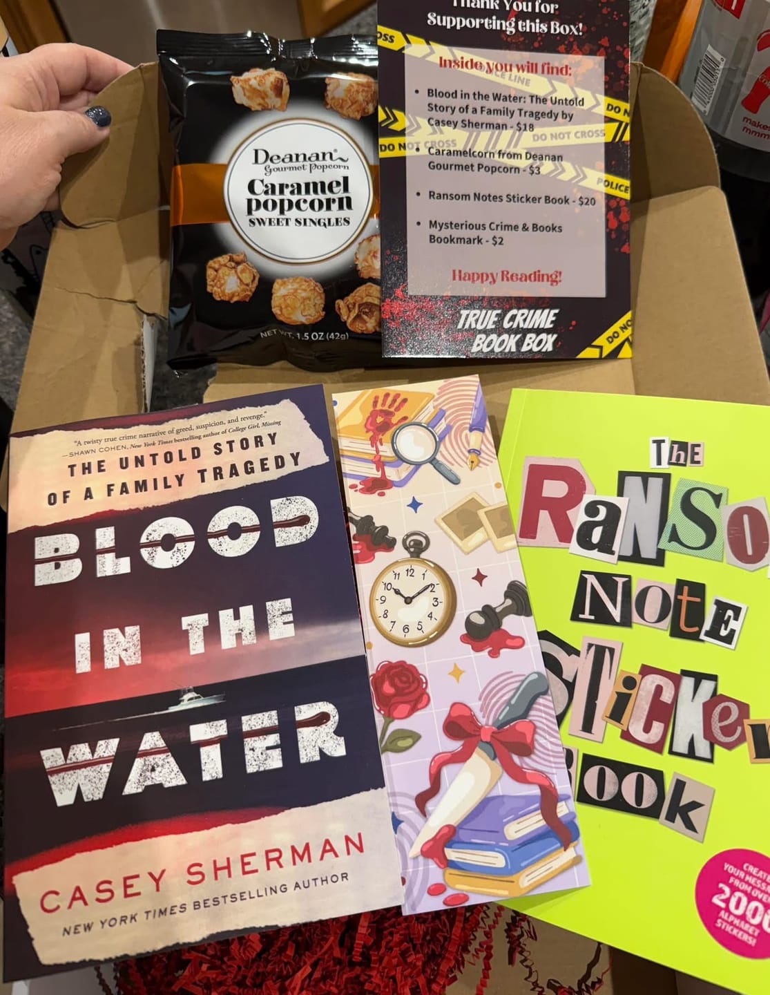 Customer photo review of Bi-monthly True Crime Book Box
