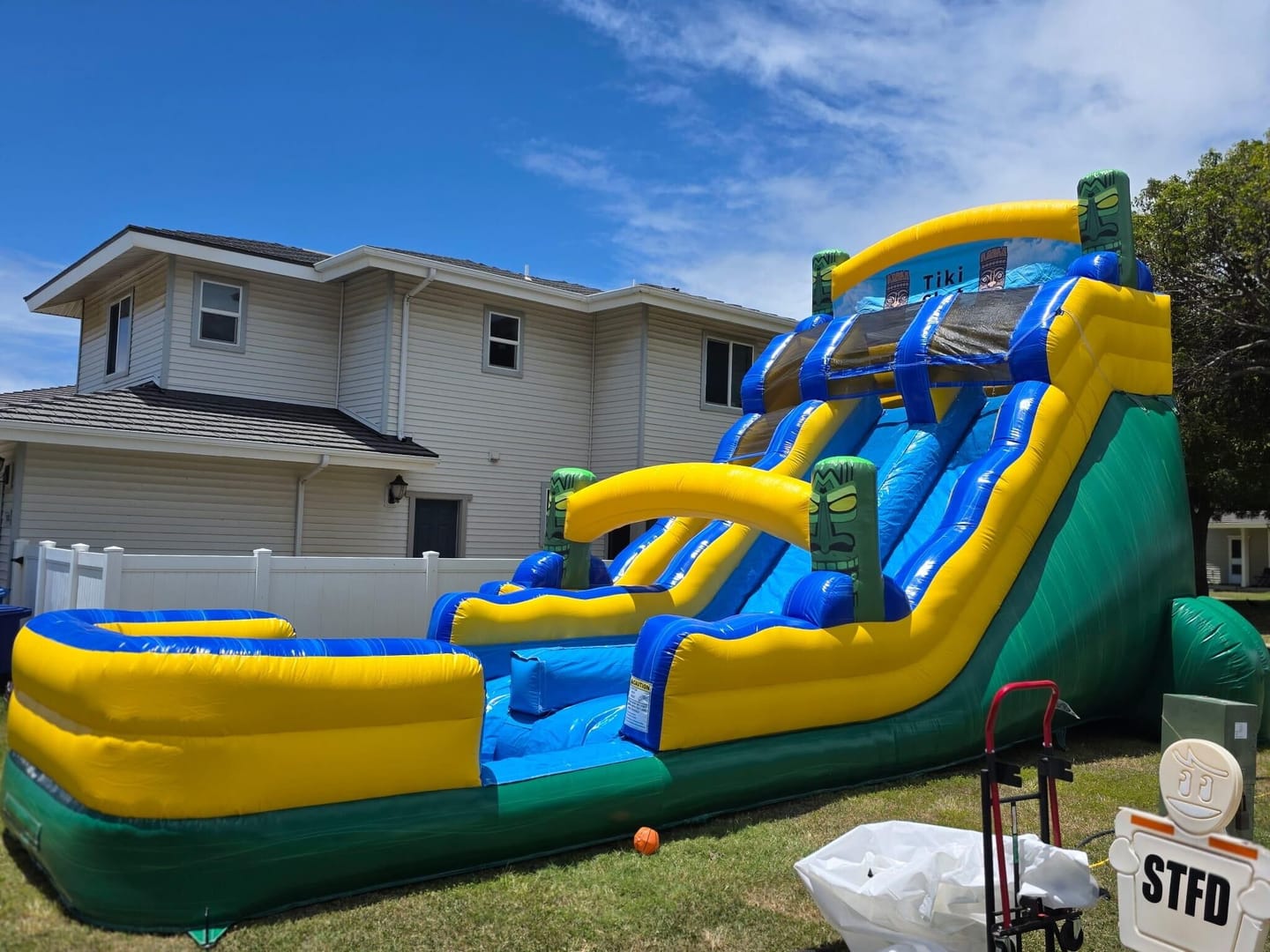 Customer photo review of Giant Inflatable Water Slide Park For Kids And Adults, Long Water Park Slides