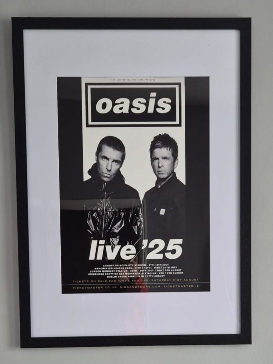 Customer photo review of Oasis 2025 Tour Poster