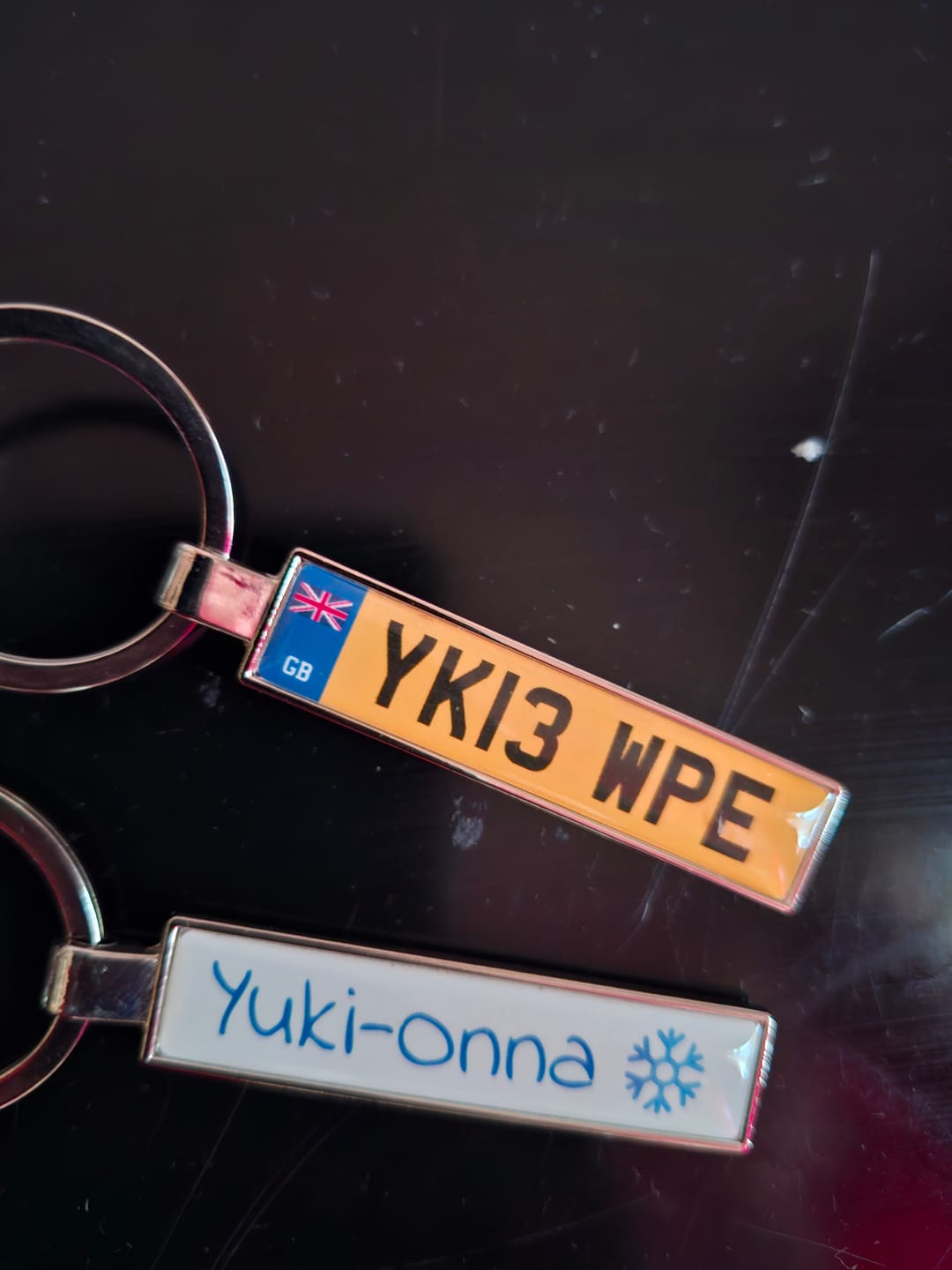 Customer photo review of Personalised Metal Number Plate Keyring - Premium Custom Car Gift