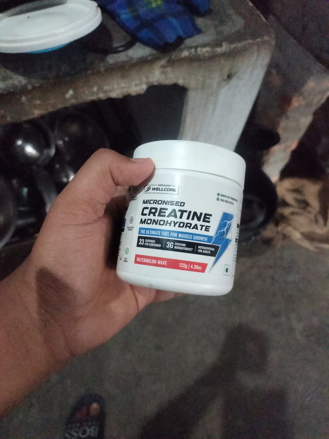 Customer photo review of Wellcore - Pure Micronised Creatine Monohydrate | Watermelon Wave (122g, 33 servings)