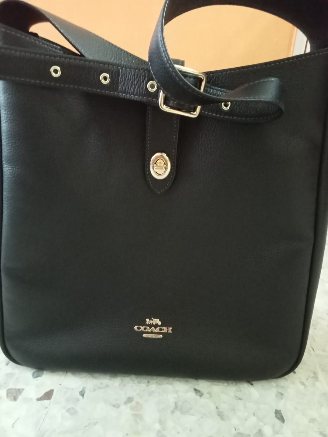 Customer photo review of Coach Hadley Shoulder Bag Large In Black CCD65