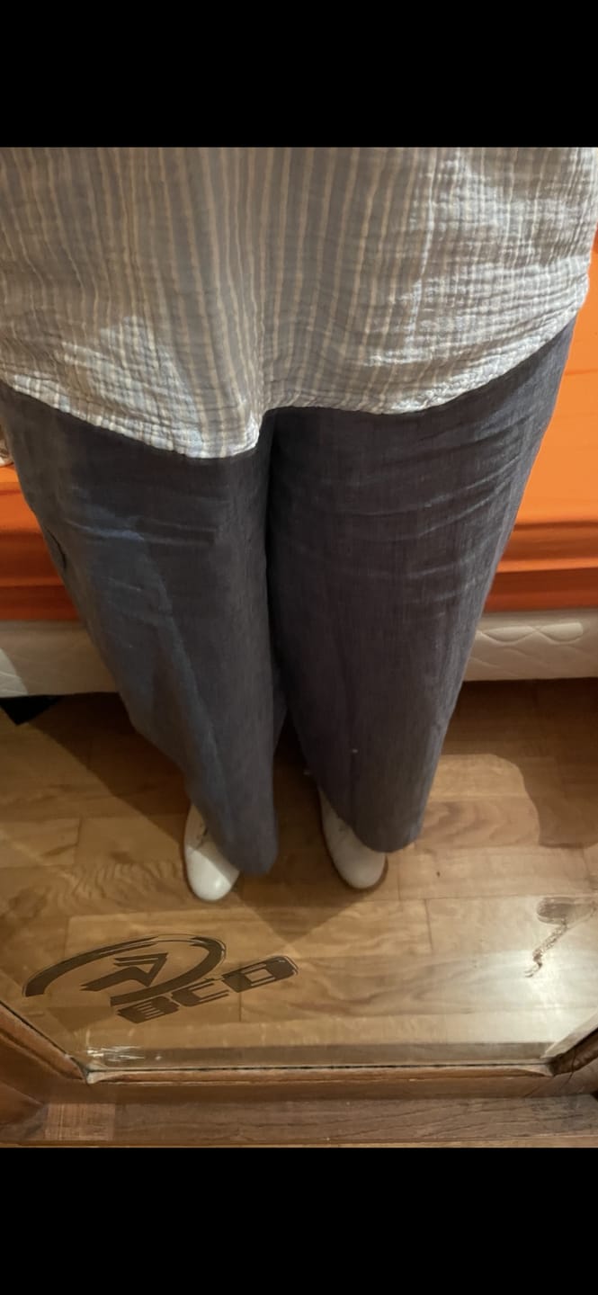 Customer photo review of Pantalon Briac - lin chiné denim