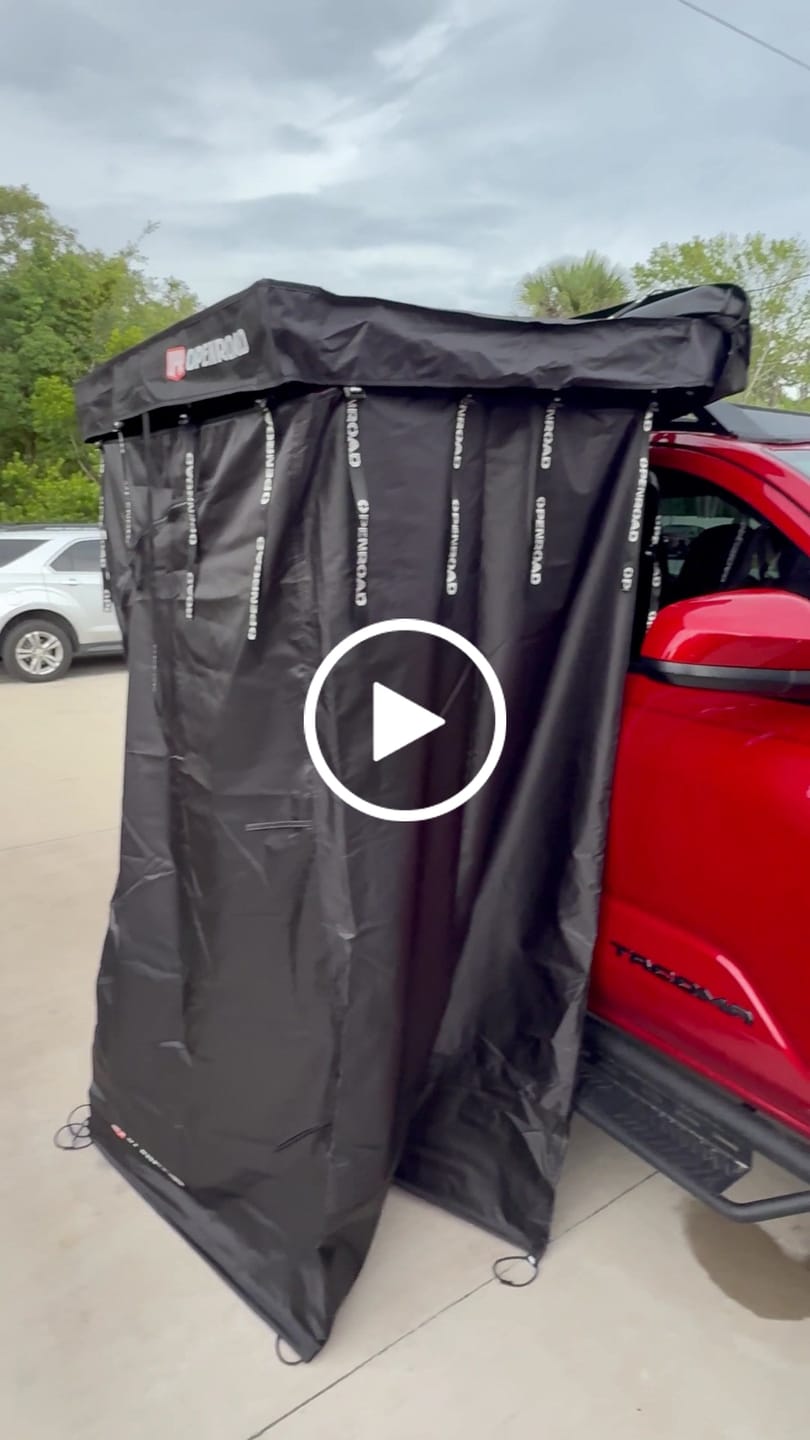 Customer video review of OPENROAD Quick-Open Overland Shower/Privacy Awning V2
