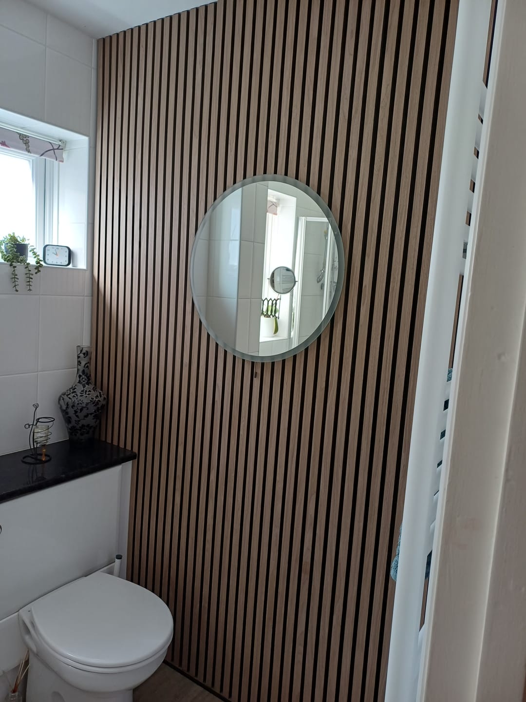 Customer photo review of SlatWall Acoustic Walnut Slatted Wall Panel