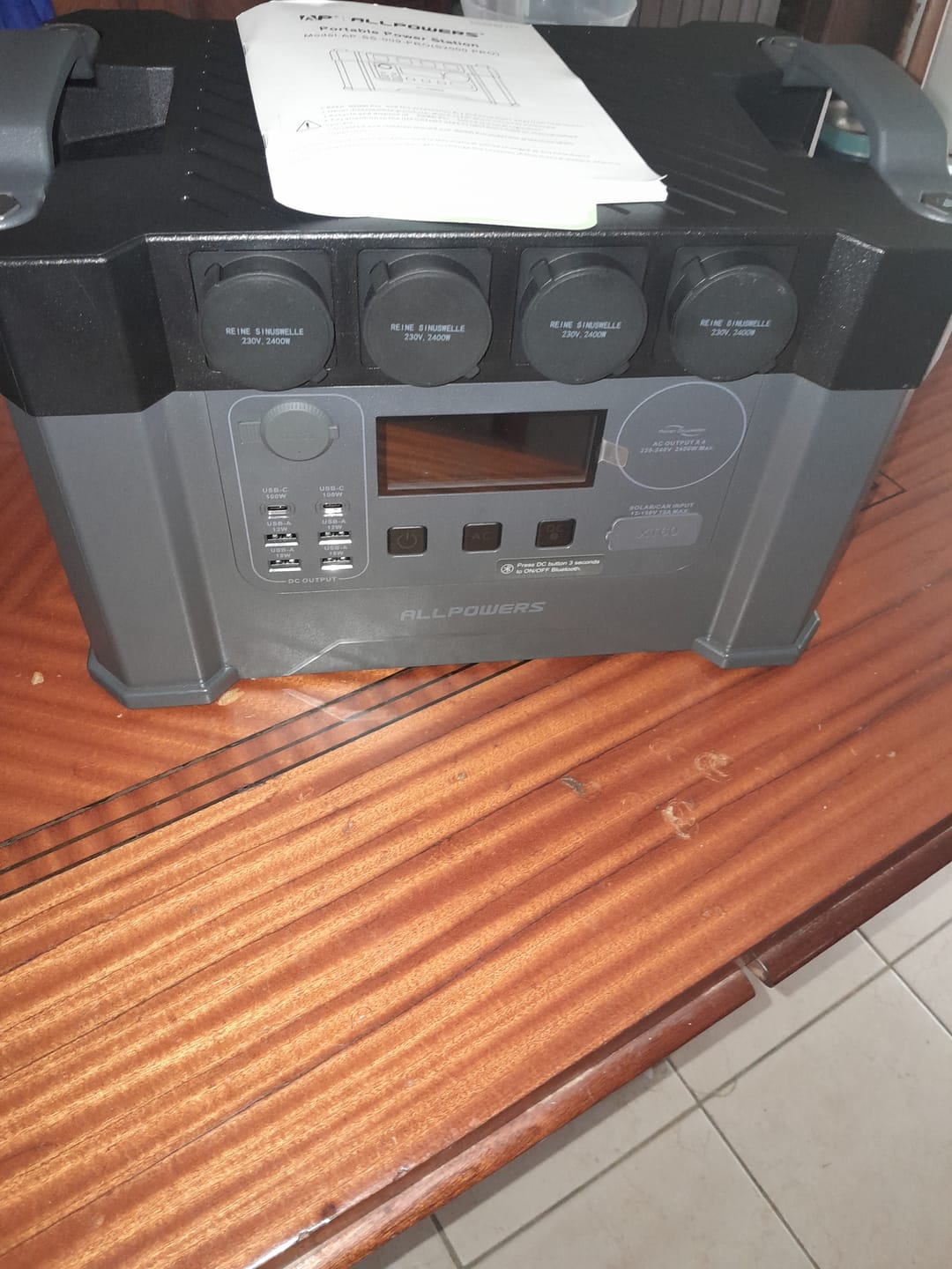 Customer photo review of ALLPOWERS S2000 Pro Station électrique portable 2400W 1451Wh