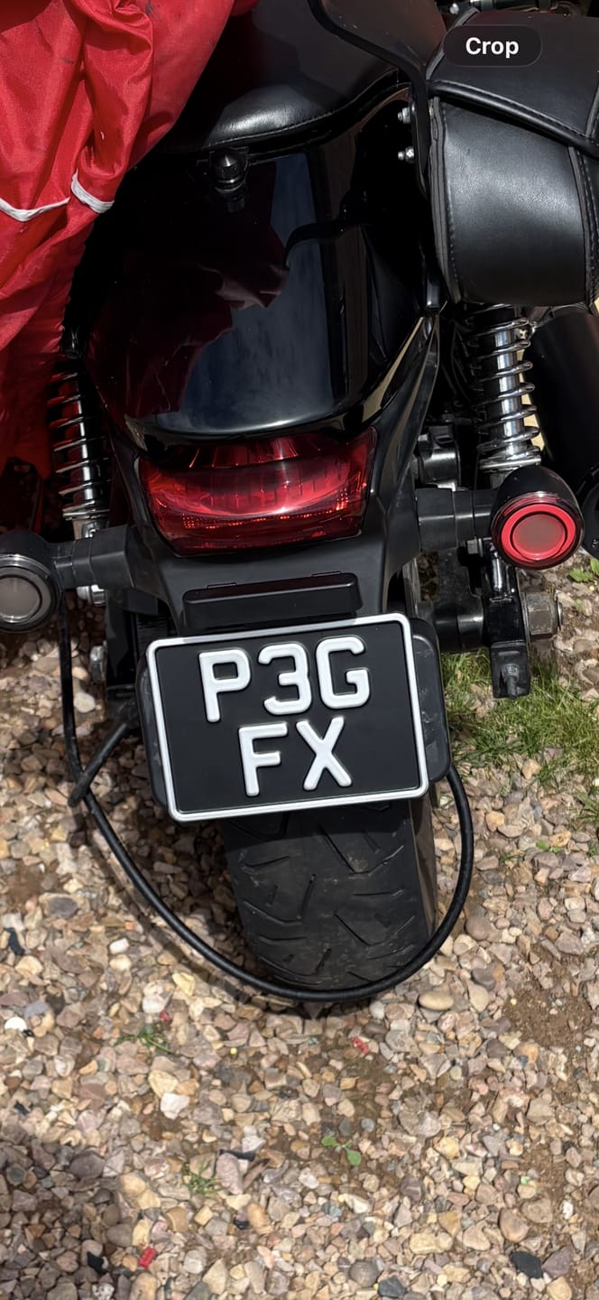 Customer photo review of Classic Metal Pressed 7×5 Motorbike Number Plate