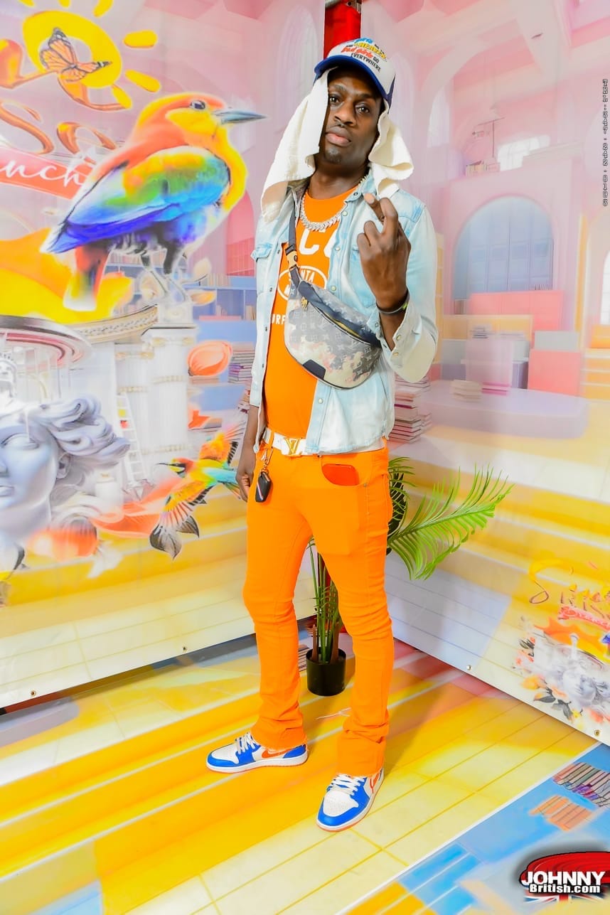 Customer photo review of Vortex Stacked Denim Jeans (Orange)