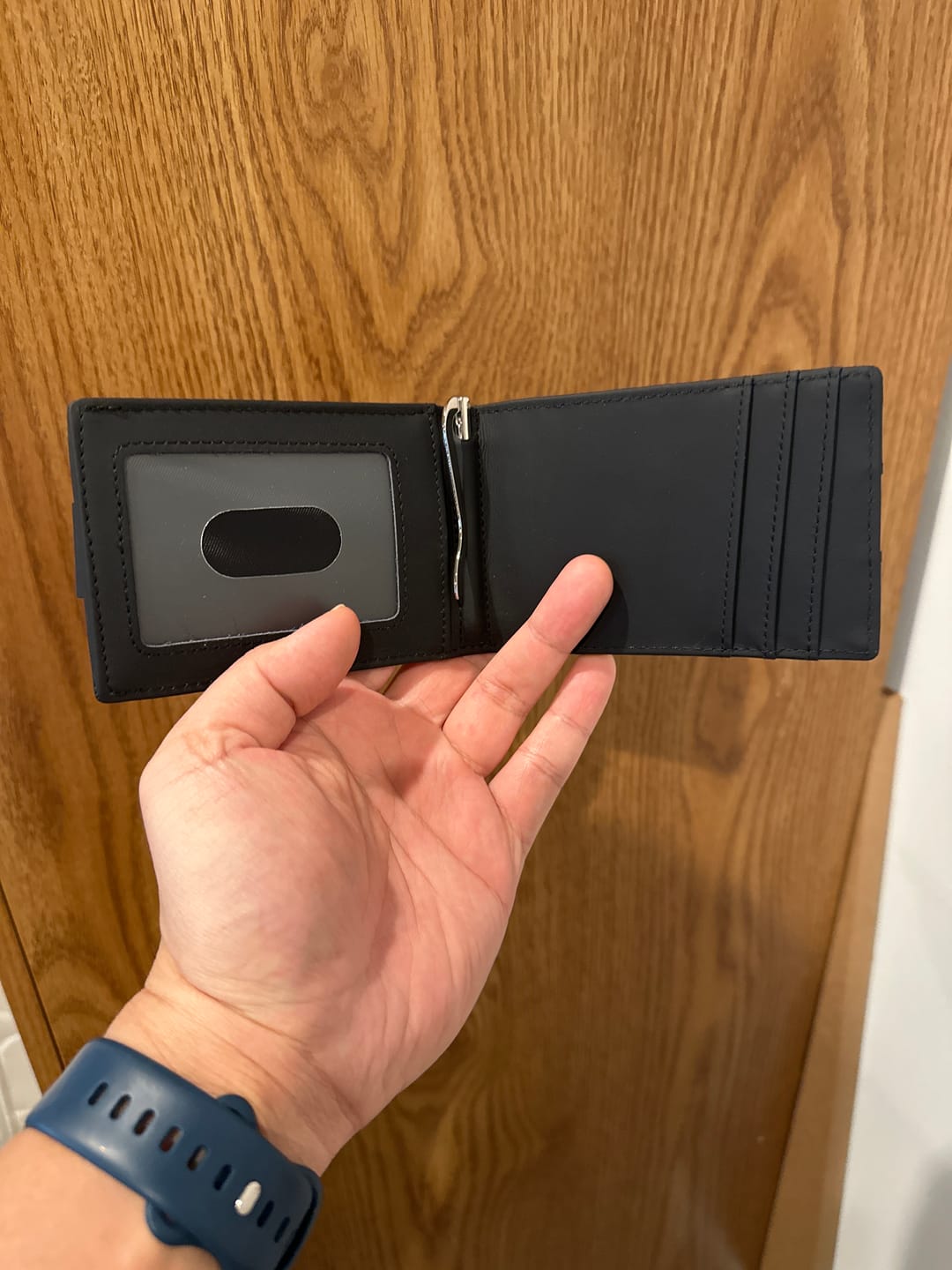 Customer photo review of 80Eighty® Matte Black Leather Wallet